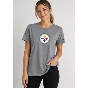 NEW! NFL Pittsburgh Steelers Short Sleeve Shirt Nike Dri Fit Gray SZ XL